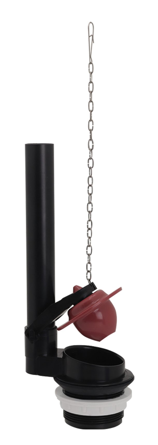 Flapper-type flush valve with an overflow tube, rubber flapper and lift chain